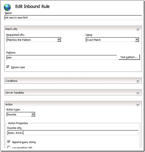 IIS 7.5 使用URL Rewrite模块的简单设置实现网页跳转 [db:标签] 碎碎语  第3张