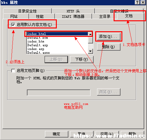 IIS6、IIS7.5设置网站默认首页的方法 [db:标签] 碎碎语  第3张